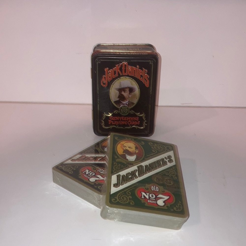 ♦️🥃♣️ Jack Daniel’s Gentleman’s Playing Cards Metal Stash Tin 2 Decks ♠️🥃♥️